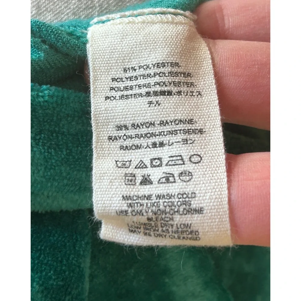 Free People We The Free Pullover‎ Crushed Velvet M Teal Green Excellent Boho